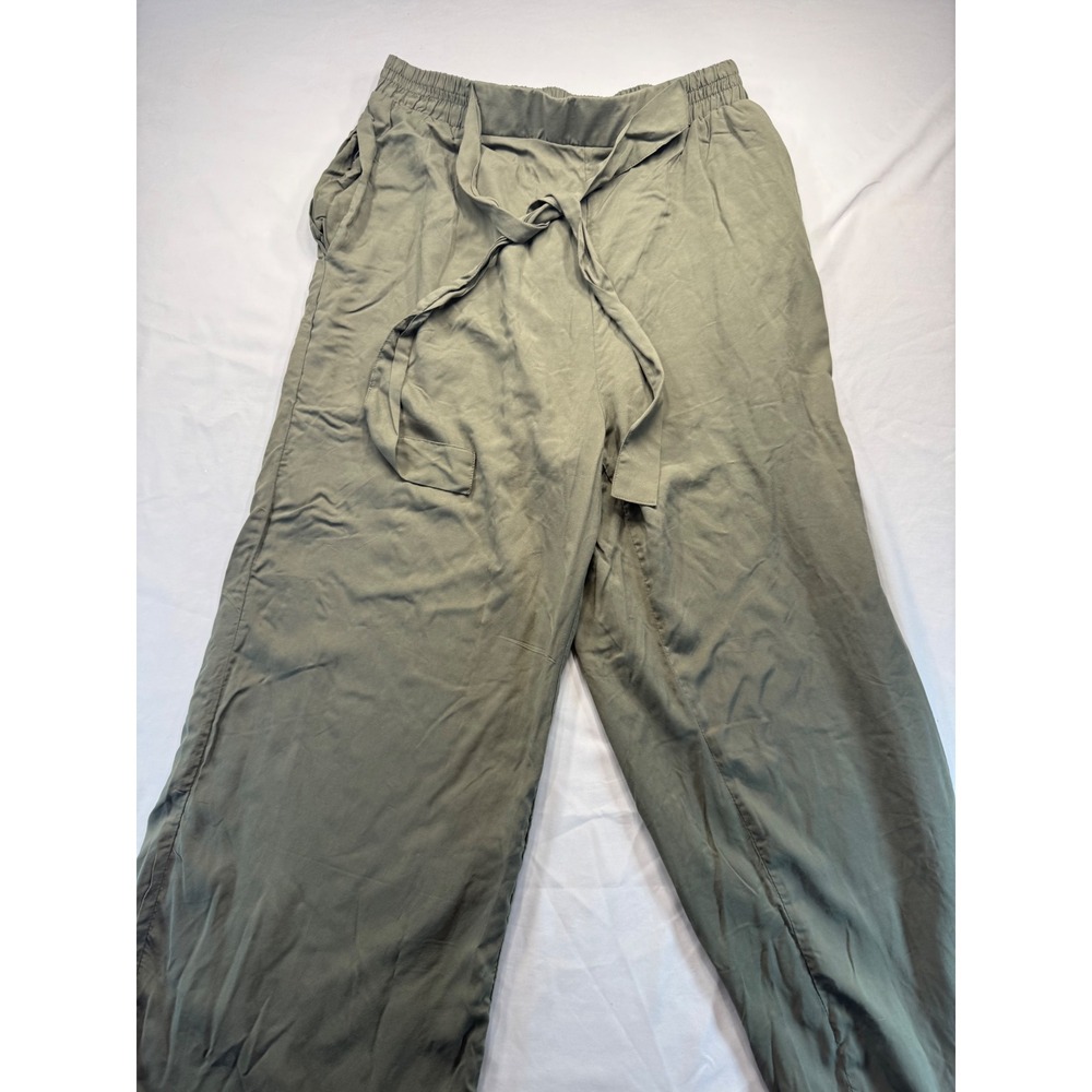 Ambiance Apparel Womens Olive Green Wide Leg Tie Waist Pants Plus Size 2X